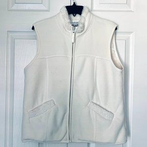 COLDWATER CREEK Polar Fleece and Sherpa Lining Zip Up Warm Vest Sz Large